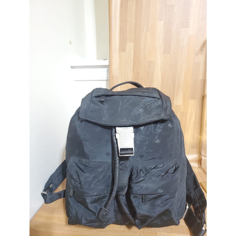 MCM Monogram Dieter Nylon Black Backpack